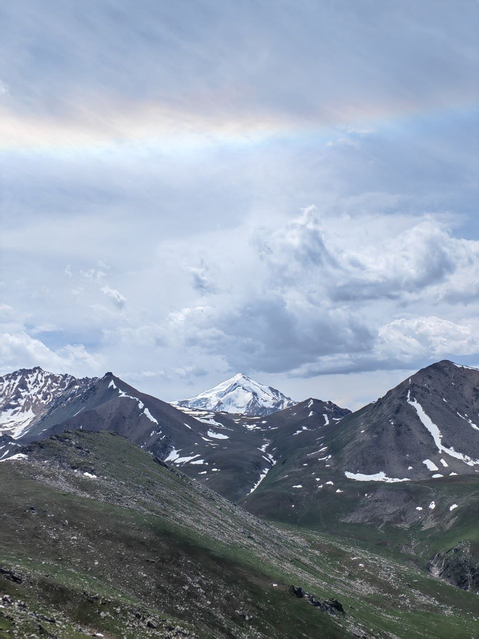 Scenic view from the summit of Mount Kumbel, overlooking the Kok-Zhailau Plateau and Almaty